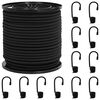 vidaXL Corde Bungee con Ganci 4 mm Nero PP e gomma