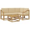 vidaXL Set di divani da esterno 5 pz Bianco e Beige