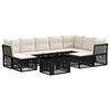 vidaXL Set Divano da Giardino 10 pz Nero polyrattan