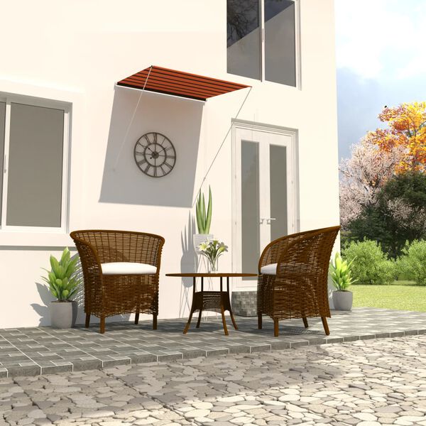 vidaXL Tenda da Sole Retrattile 150x150 cm Arancione e Marrone