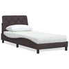 vidaXL Letto con Materasso Marrone Scuro 90x200 cm in Tessuto