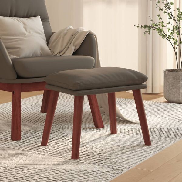 vidaXL Poggiapiedi Grigio 45x29,5x35 cm in Similpelle