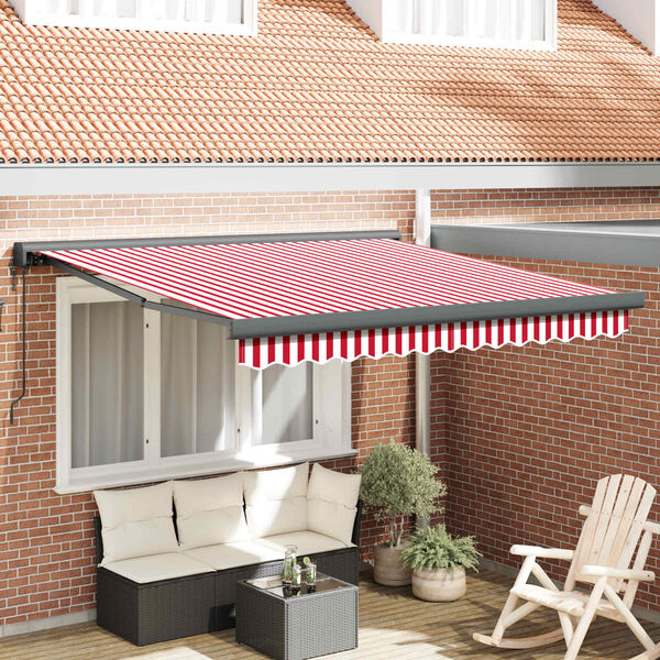 vidaXL Tenda da Sole Rosso e Bianco 350 x 250 x 165 cm