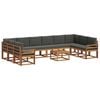 vidaXL Set di divani da esterno 11 pz Naturale e Antracite