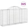 vidaXL Cesti Gabbioni ad Arco 25 pz 200x30x100/120 cm Ferro Zincato