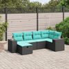 vidaXL Set Divani da Giardino 7 pz con Cuscini Grigio in Polyrattan