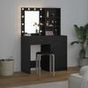 vidaXL Set da tavolo da trucco con LED con cassetto 2 pcs Rovere Nero