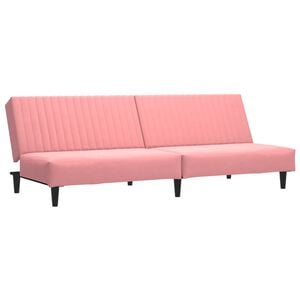 vidaXL Divano Letto a 2 Posti Rosa in Velluto