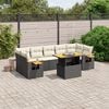 vidaXL Set Divani da Giardino con Cuscini 8 pz Nero in Polyrattan