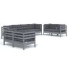 vidaXL Set Divani da Giardino 8 pz con Cuscini Legno Massello di Pino