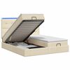vidaXL Letto Ottomano con Materasso e LED Crema 180 x 200 cm Tessuto