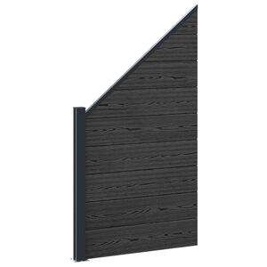vidaXL Set di Recinzione 95 x 180 cm WPC e Alluminio Nero
