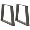 vidaXL Gambe per Tavolino da Caff&egrave; a Forma di V 2 pz Antracite 50x(42-43,3) cm Acciaio
