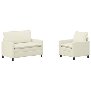 vidaXL Set di divani 2 pcs Crema Tessuto