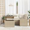 vidaXL Set Divano da Giardino con cuscino 5 pcs Beige polyrattan