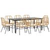 vidaXL Set da Pranzo da Giardino 9 pz con Cuscini Polyrattan Vetro