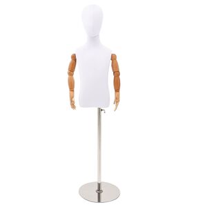 vidaXL Manichino Regolabile 120-150 cm con Base Unisex PP Bianco