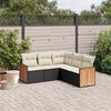 vidaXL Set Divani da Giardino 5 pz con Cuscini in Polyrattan Nero