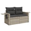 vidaXL Set Divano da Giardino 3pz con Cuscini Grigio Chiaro Polyrattan