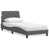 vidaXL Letto con Materasso Grigio Scuro 90x200 cm in Tessuto