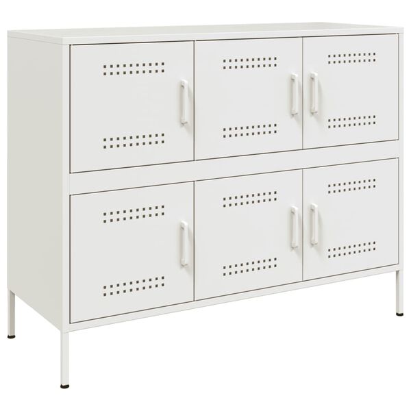 vidaXL Credenza Bianca 100,5x39x79 cm in Acciaio