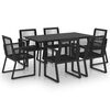 vidaXL Set da Pranzo da Giardino 7 pz in Rattan PVC Nero