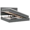 vidaXL Letto con contenitore e LED con led Grigio scuro 200 x 200 cm