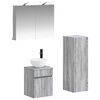 vidaXL Set di mobili per il bagno 4 pz Sonoma grigio