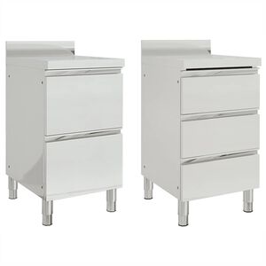 vidaXL Mobili da cucina commerciali 2 pz 50x60x96 cm in acciaio inox