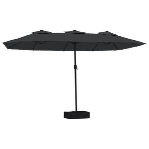 vidaXL Ombrellone a Doppia Testa Nero 449x265 cm