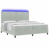vidaXL Letto a Sorgente LED Grigio chiaro 200 x 200 cm Velluto