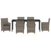 vidaXL Set da Pranzo per Giardino 7 pcs Grigio polyrattan
