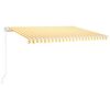 vidaXL Tenda da Sole Retrattile Manuale 450x300 cm Gialla e Bianca