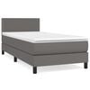 vidaXL Giroletto a Molle con Materasso Grigio 90x190 cm in Similpelle