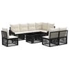 vidaXL Set Divano da Giardino 9 pz Nero e Bianco Crema polyrattan