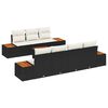 vidaXL Set Divano da Giardino con cuscino 8 pcs Nero Poly Rattan