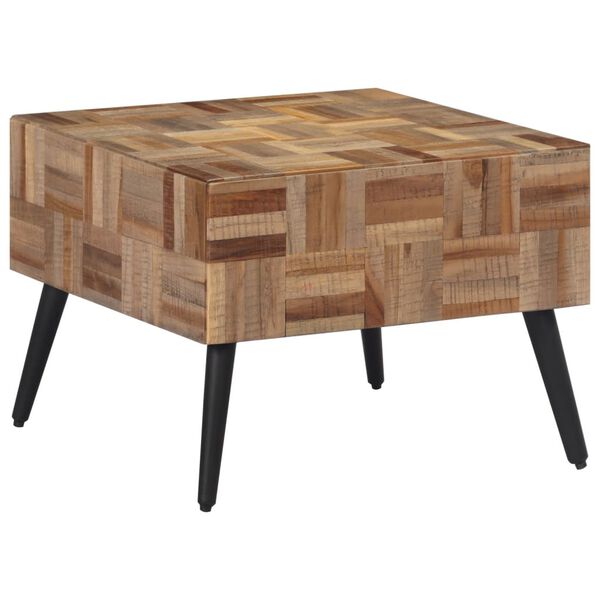 vidaXL Tavolino da Salotto Grigio 55x55x40cm Massello Teak di Recupero