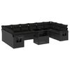 vidaXL Set Divani da Giardino 11 pz con Cuscini in Polyrattan Nero