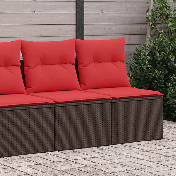 vidaXL Set Divano Giardino 4 pz con Cuscini Marrone Polyrattan Acacia