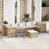 vidaXL Set Divano da Giardino 8 pz con Cuscini Beige in Polyrattan