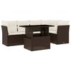 vidaXL Set Divano da Giardino 6 pz con Cuscini Marrone in Polyrattan