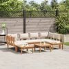 vidaXL Set Panchina da Giardino con cuscino 4 pcs Marrone e Crema