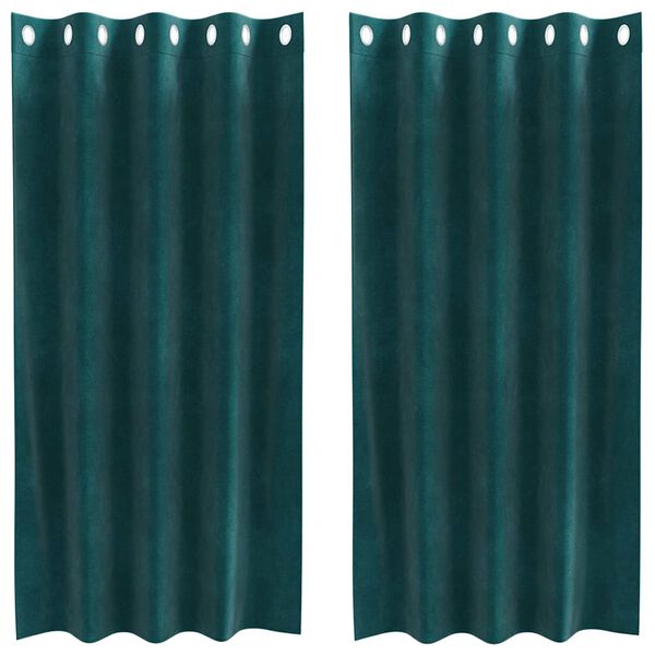 vidaXL Tende oscuranti 2 pcs Verde Scuro 140 x 175 cm Velluto