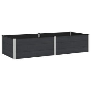 vidaXL Letto rialzato da giardino Nero 250 x 100 x 54 cm