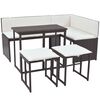vidaXL Set da Giardino 5 pz Pieghevole in Acciaio e Polyrattan Marrone