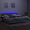 vidaXL Letto a Molle Materasso e LED Grigio Chiaro 200x200 cm Tessuto