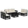 vidaXL Set Divano da Giardino 8 pz Nero e Bianco Crema polyrattan