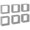 vidaXL Mensole Parete a Cubo 6 pz Grigio Cemento 26x15x26 cm
