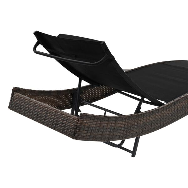 vidaXL Lettino Prendisole con Cuscino in Polyrattan Marrone