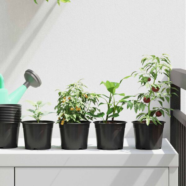 vidaXL Vaso per Fiori 50 pcs Nero &Oslash; 15 x 12.5 cm Plastica